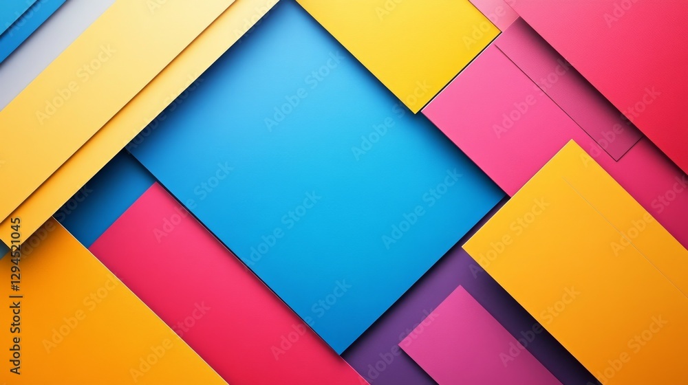 Poster  Vibrant abstract background with intersecting lines created using a combination of techniques.