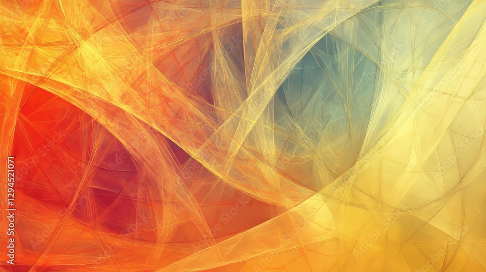 Poster  Vibrant abstract background with intersecting lines created using a combination of techniques.