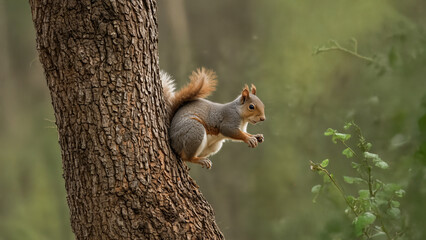 Fototapeta premium squirrel on a tree