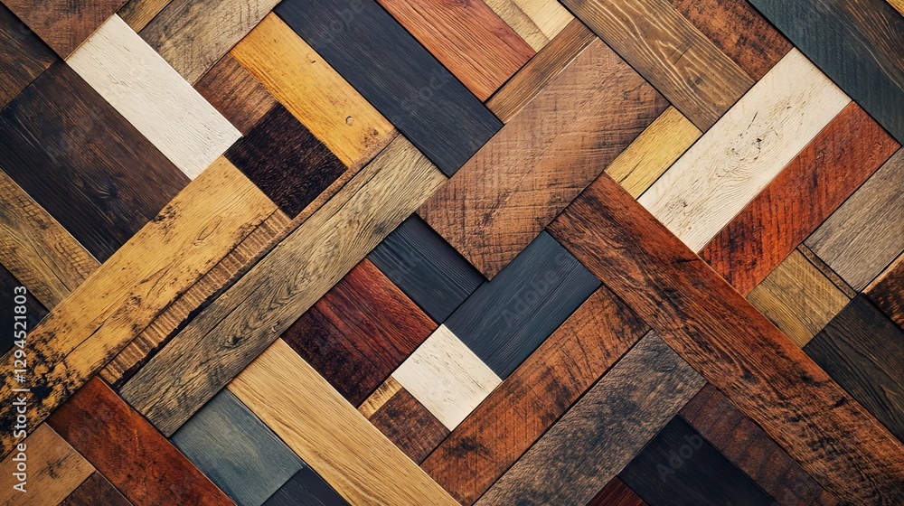 Poster wooden design with mixed patterns and colors in a geometric shape. it has a polished and natural loo