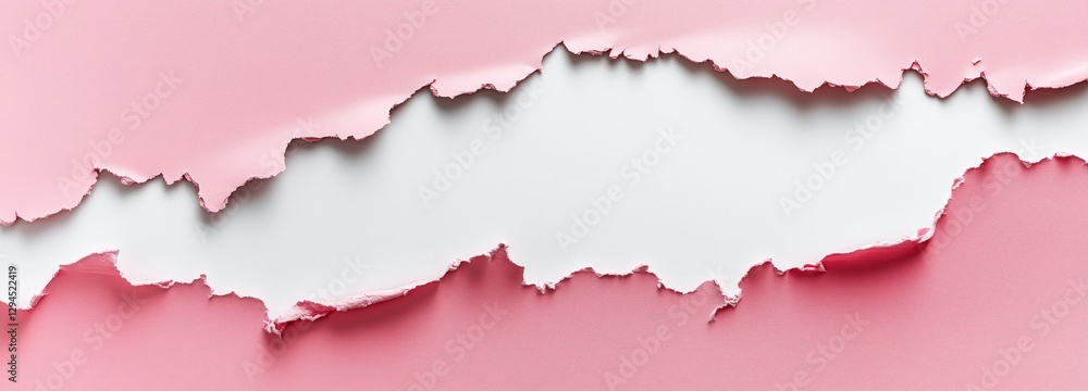 Aufkleber pink paper revelation: torn pink paper reveals a glimpse of a hidden surface, inviting curiosity. th