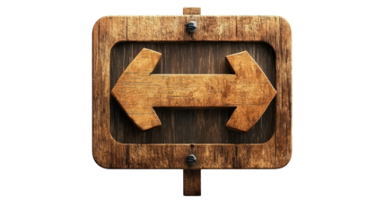 Rustic wooden signpost with arrow, nature's guide for outdoor adventures and exploration