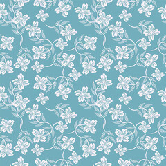 White flowers vector lace seamless pattern