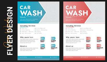 Creative car wash car detailing and rental flyer, car service, and price list flyer, automobile car service flyer modern car wash car detailing and rental flyer, car service, and price list flyer.