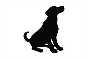 dog silhouette, dog vector icon, dog Vector illustration, Isolated on White Background