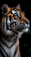Fototapeta premium A majestic black and white tiger 