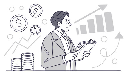 business man with graph