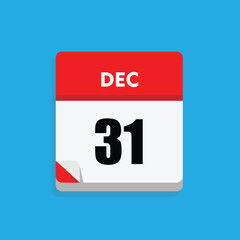 calender icon, 31 december icon with blue background
