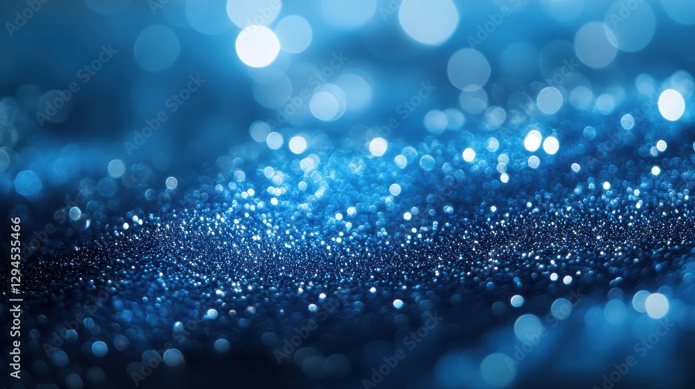 Poster sparkling blue bokeh background with shimmering light particles for creative designs