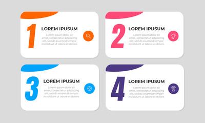 4-Step Numbered Infographic with Icons