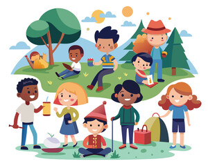 Alone in the Fresh Air: A Vector Collection of Solitary Outdoor Moments