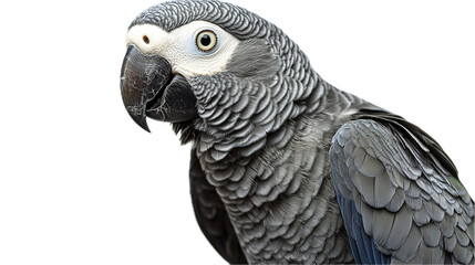 Captivating african grey parrot portrait studio setting animal photography close-up wildlife concept