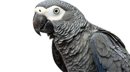 Captivating african grey parrot portrait studio setting animal photography close-up wildlife concept