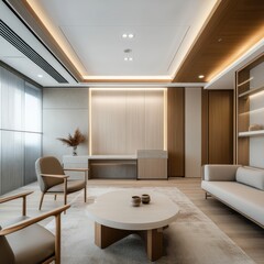 Fototapeta premium A Modern Luxurious Living Room with Well Designed Furniture
