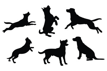 silhouette of cats and dogs set
