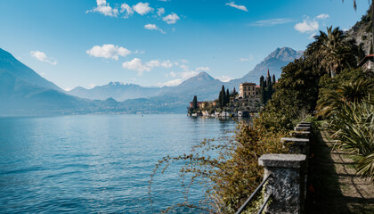 Lake town in Italy lake Como