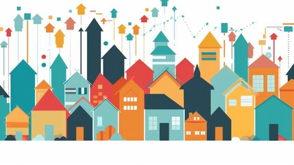 Real estate infographic with housing market trends