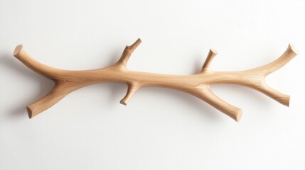 A light brown wooden branch with three small bumps on the ends.