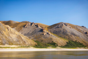 The beautiful banks of the Siberian river Lena, Russia