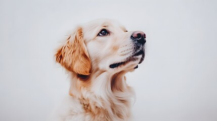 Close-Up of a Golden Retriever Dog with Soft Features and Expression