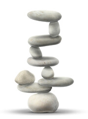 Balance shown as stacked stones on white background