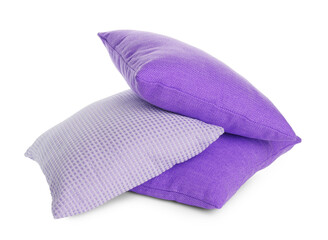 Pillows in blue violet color isolated on white
