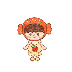 a cute girl with a orange vibe 