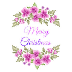 Watercolor floral christmas frame