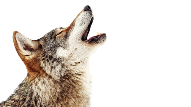 Coyote howling in the wilderness north america animal photography snowy environment close-up viewpoint wild nature concept