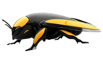 Exploring the intricacies of a yellow and black bee nature digital art macro perspective insect anatomy