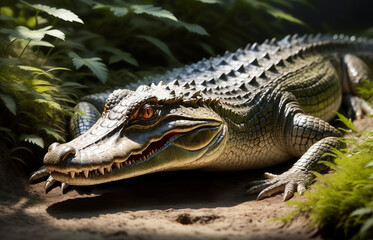 Obraz premium cocodrilo, ia, realismo, mamifero, animal