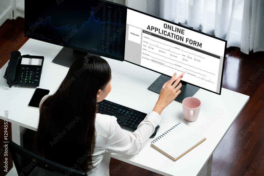 Poster online application form for brisk registration on the internet website