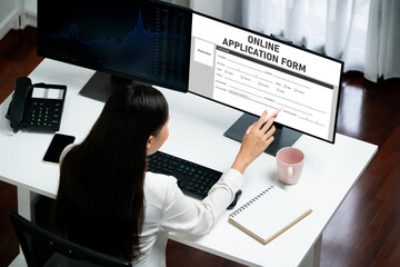 Online application form for brisk registration on the internet website