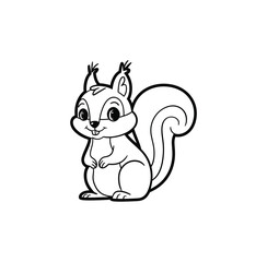 Black and White Squirrel Vector Illustration