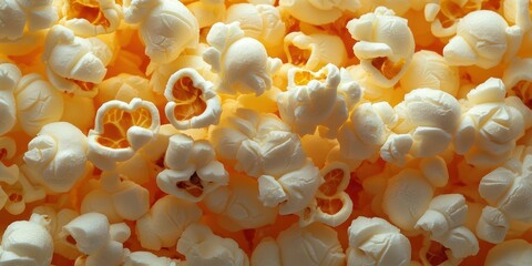 Bright and fluffy popcorn ready for snacking during a movie night at home