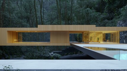 Modern Wood House  Forest View  Minimalist Design  Luxury Home  Architectural Photography