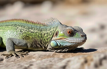 Obraz premium iguana, reptil , ia, realismo, animal, lagartija