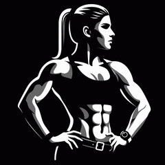 A minimalist flat design showing women exercising at home, combining yoga, bodyweight, and core exercises for a balanced and healthy lifestyle.