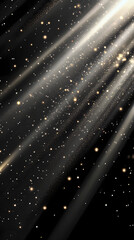 Black background with diagonal light rays and metallic accents for luxury branding
