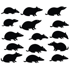 Fototapeta premium set of moles collection of silhouettes of black vector