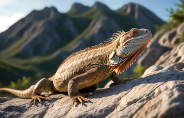 Fototapeta premium iguana, reptil , ia, realismo, animal, lagartija