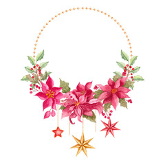 Hand painted watercolor floral frame