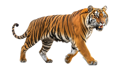 Majestic tiger walking in the wild nature photography close-up view vibrant colors wildlife conservation concept