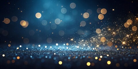 Abstract Bokeh Sparkle Background: Blue & Gold Lights with Glitter Effect. Capture a Magical, Dreamy Atmosphere with Soft Bokeh & Sparkles. Perfect for Festive & Abstract Designs.


