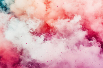 Obraz premium A mesmerizing cloud of pink and white powder erupts in a dynamic explosion, capturing a moment of vibrant color and abstract beauty