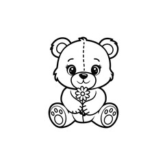 Panda Vector Illustration – Cute Animal Silhouette on White Background