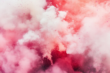 Fototapeta premium A mesmerizing cloud of pink and white powder erupts in a dynamic explosion, capturing a moment of vibrant color and abstract beauty