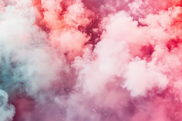 Fototapeta premium A mesmerizing cloud of pink and white powder erupts in a dynamic explosion, capturing a moment of vibrant color and abstract beauty
