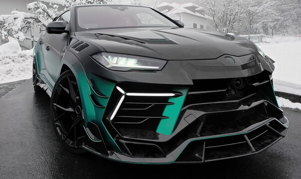  Lamborghini Urus. car on snow