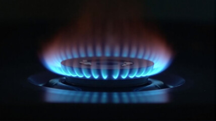 burning gas stove